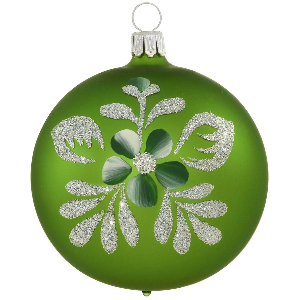 Satin Green Candle Glass Ball Ornament 2 Satin Green Candle Glass Ball Ornament - Image 2
