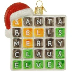 Merry Words Glass Ornament