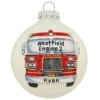 Personalized Firetruck Glass Ornament