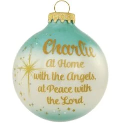 Personalized At Home With The Angels Glass Ornament