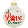 Personalized LOVE Pawprint Glass Ornament