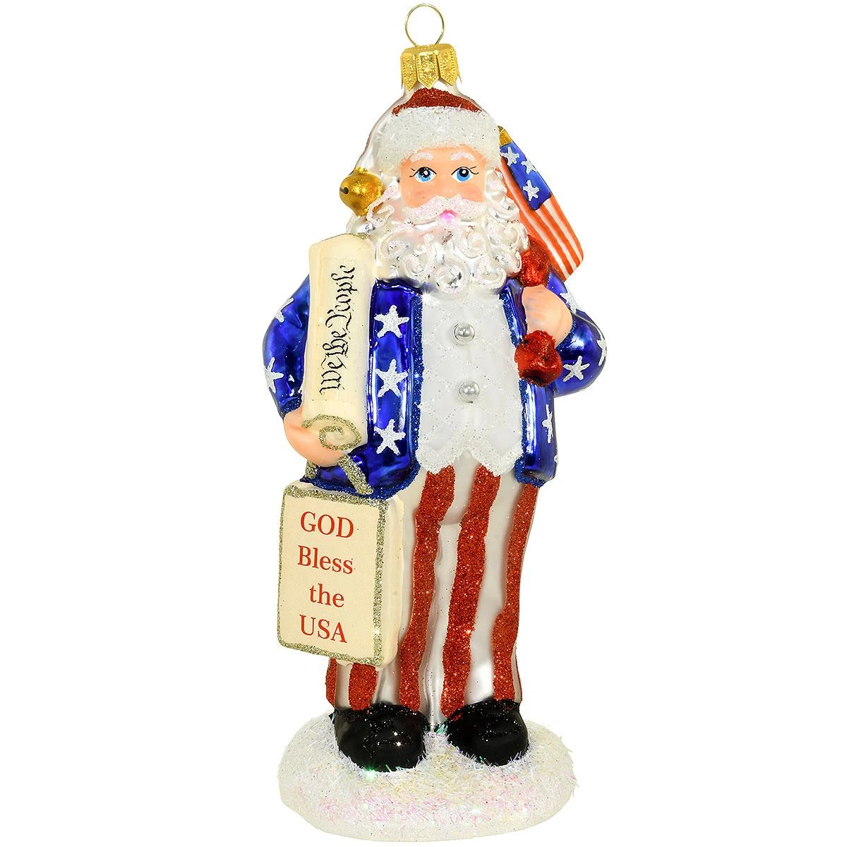 Patriotic Santa Signature Collection Glass Ornament 1 Patriotic Santa Signature Collection Glass Ornament