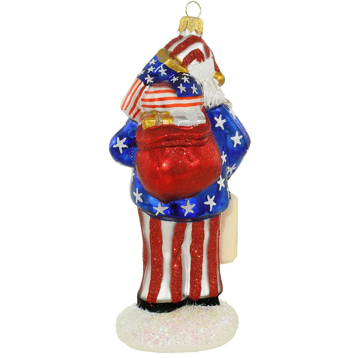 Patriotic Santa Signature Collection Glass Ornament 2 Patriotic Santa Signature Collection Glass Ornament - Image 2