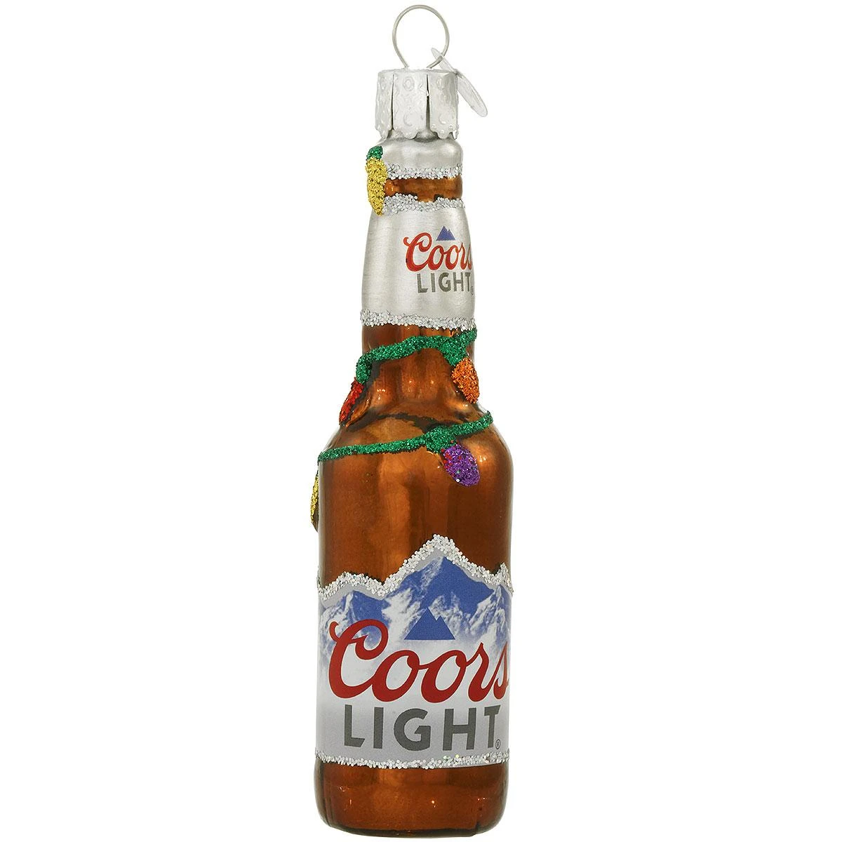 Holiday Coors Light Beer Bottle Glass Ornament 1 Holiday Coors Light Beer Bottle Glass Ornament