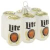 Miller Lite Six Pack Of Beer Glass Ornament