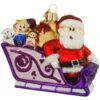 Santa And Friends Rudolph Glass Ornament