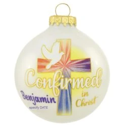 Personalized Confirmed In Christ 3 Inch Glass Ornament
