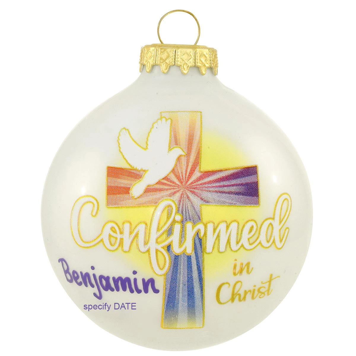 Personalized Confirmed In Christ 3 Inch Glass Ornament 1 Personalized Confirmed In Christ 3 Inch Glass Ornament