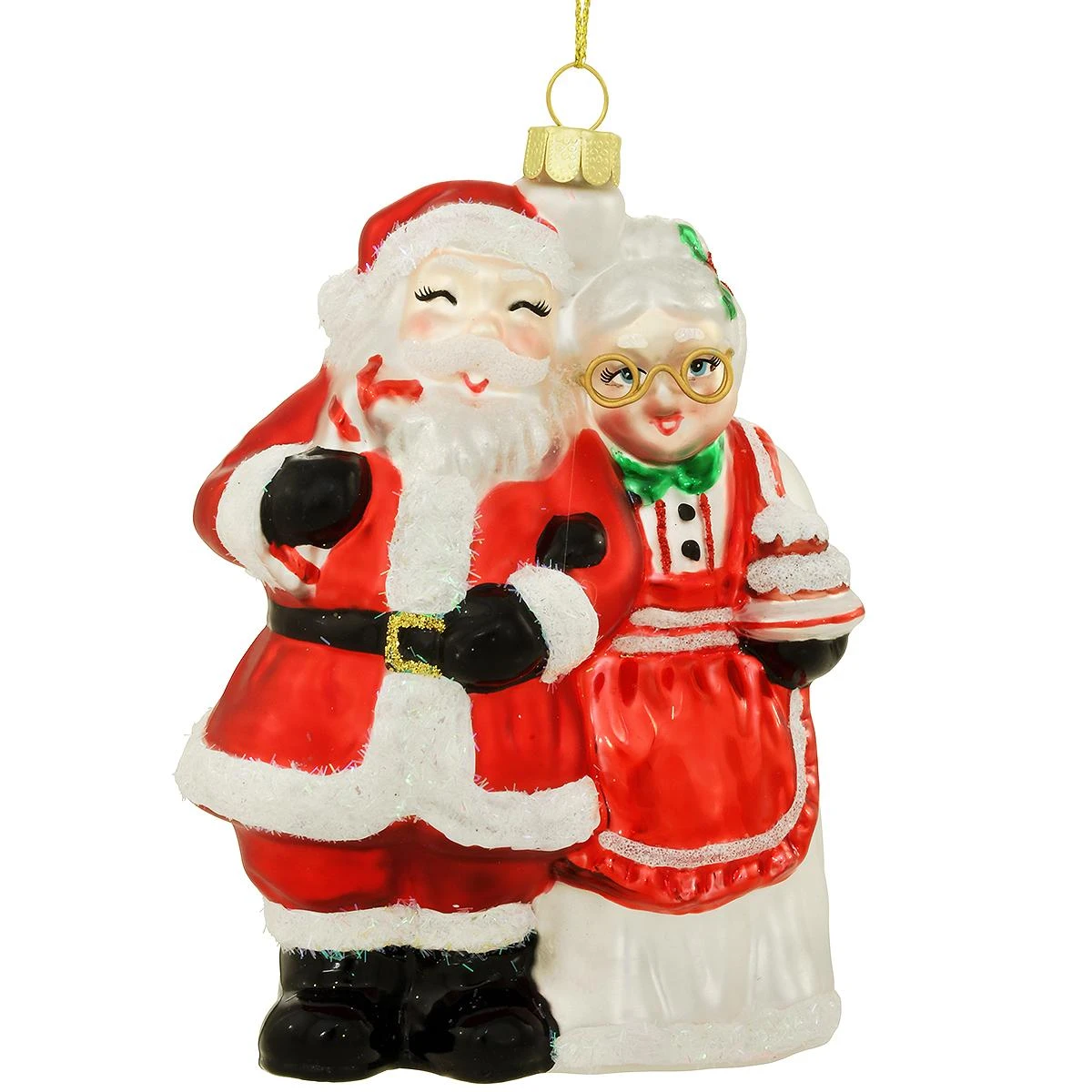 Santa And Mrs. Claus Glass Ornament 1 Santa And Mrs. Claus Glass Ornament