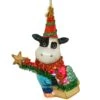 Mr. Cow With Star 5 Inch Glass Ornament