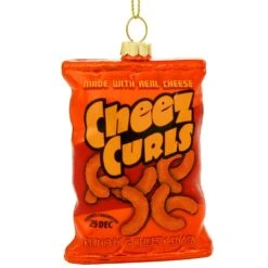 Cheese Curls 3.5 Inch Glass Ornament