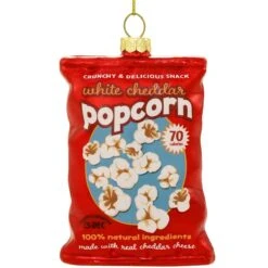 White Cheddar Popcorn Glass Ornament