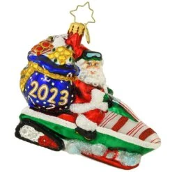 Vroom, Vroom, Santa 2023 Christopher Radko Glass Ornament
