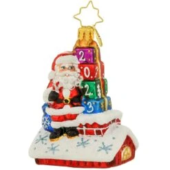 Another Wonderful Year Christopher Radko Glass Gem Ornament