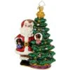 Deck The Halls Santa Radko Glass Ornament