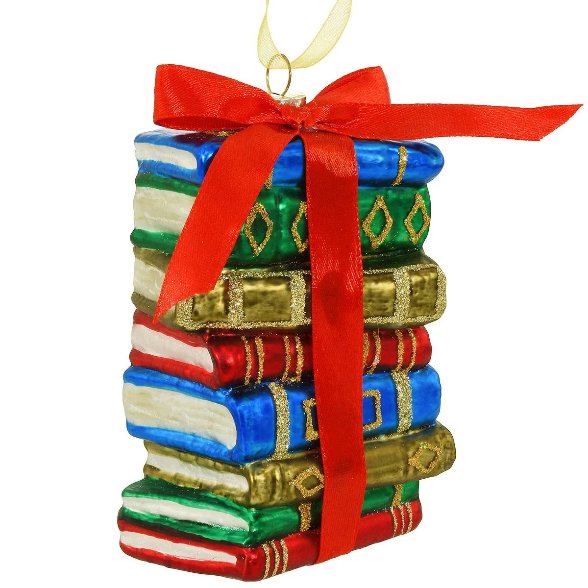 Book Stack Glass Ornament 1 Book Stack Glass Ornament
