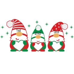 Personalized Gnome Family Of 3 4-Inch Glass Ornament -Christmas Decoration Store 1261789 web 3