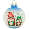 Personalized Gnome Parent And 1 Child 4" Glass Ornament