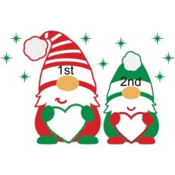 Personalized Gnome Parent And 1 Child 4" Glass Ornament -Christmas Decoration Store 1261793 web 3