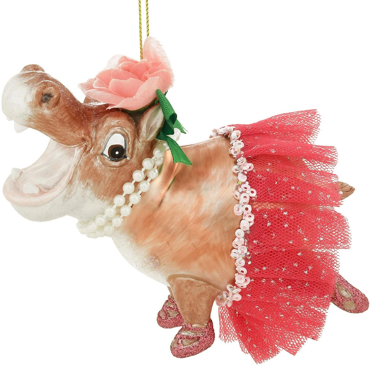 Ms. Hippo Glass Ornament 1 Ms. Hippo Glass Ornament