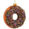 Donut With Chocolate Frosting And Sprinkles Glass Ornament