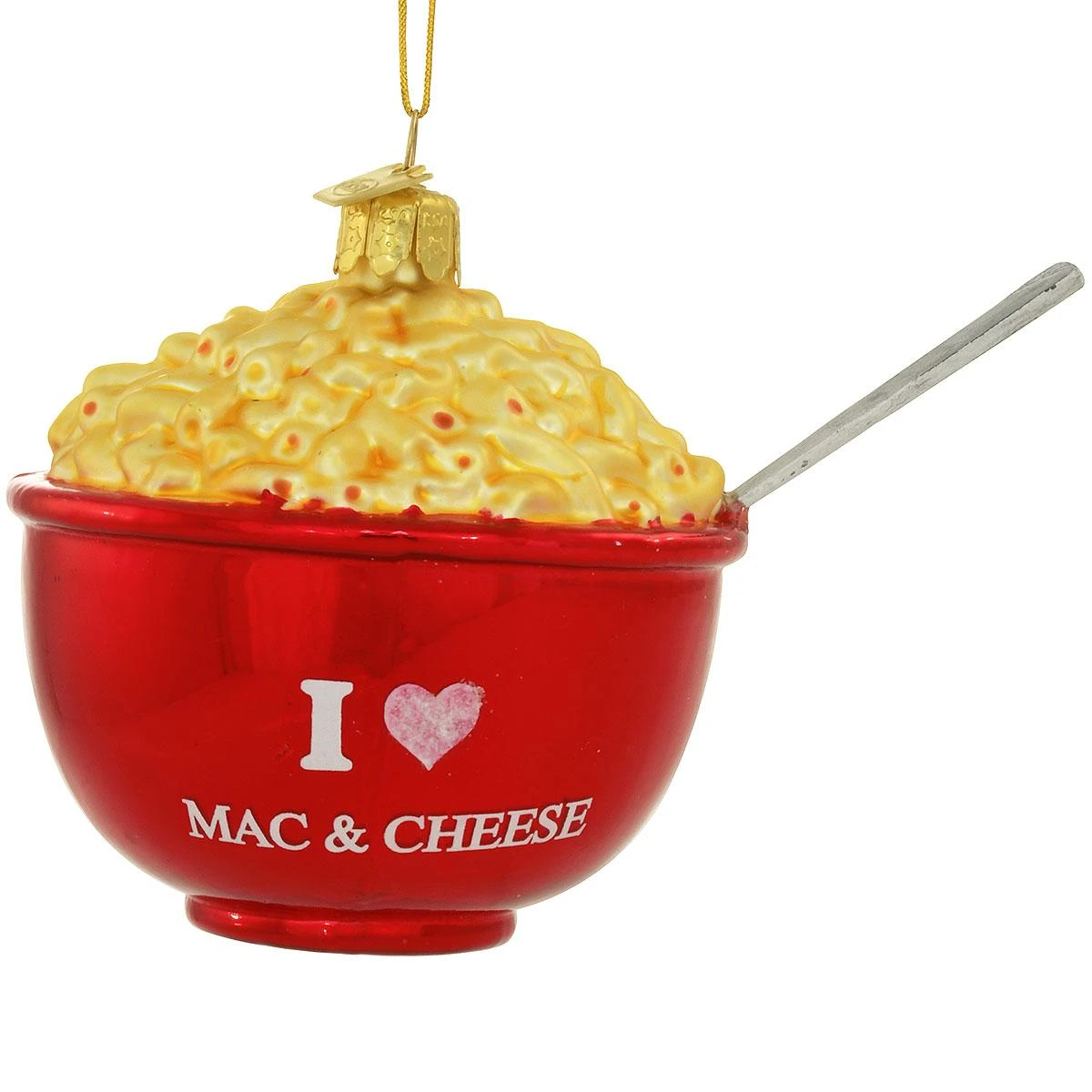 I Love Mac & Cheese Bowl Glass Ornament 1 I Love Mac & Cheese Bowl Glass Ornament