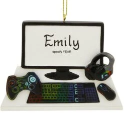 Personalized Video Gaming Resin Ornament