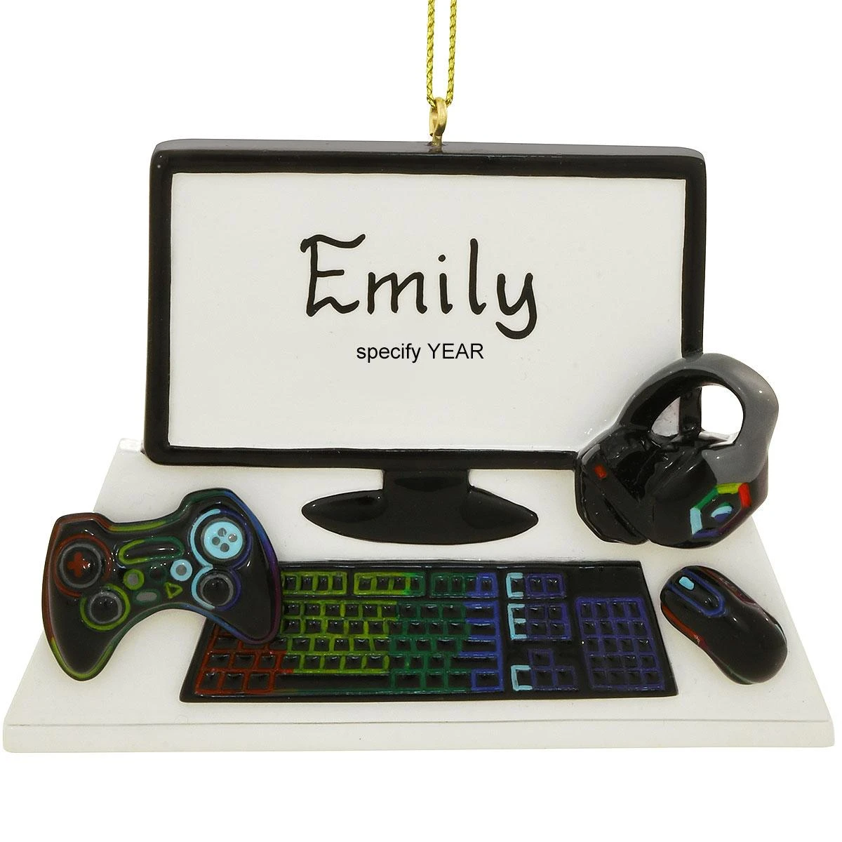 Personalized Video Gaming Resin Ornament 1 Personalized Video Gaming Resin Ornament