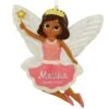 Personalized African American Fairy In Pink Dress Ornament