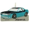 Personalized Blue Muscle Car Ornament