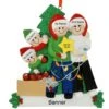 Personalized Family Of 4 Decorating Tree Ornament