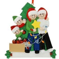 Personalized Family Of 4 Decorating Tree Ornament -Christmas Decoration Store 1271015 web 3