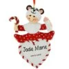 Personalized Animal Hat Baby Red Resin Ornament