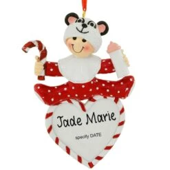 Personalized Animal Hat Baby Red Resin Ornament