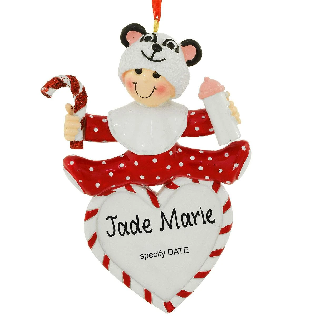 Personalized Animal Hat Baby Red Resin Ornament 1 Personalized Animal Hat Baby Red Resin Ornament