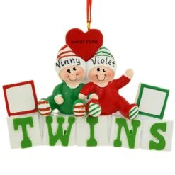 Personalized Twins First Christmas Ornament