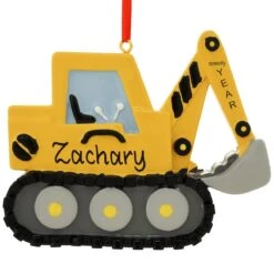 Personalized Excavator Resin Ornament