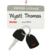 Driver's License With Key And Fob Resin Ornament