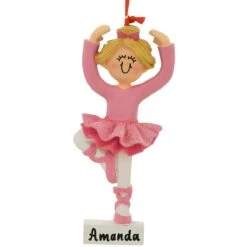 Personalized Ballerina Blonde Resin Ornament