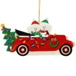 Personalized Snow Couple In Antique Car Ornament -Christmas Decoration Store 1271618 web 3