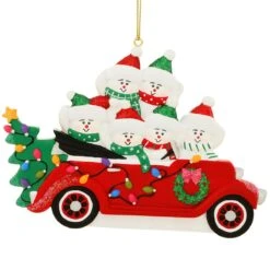 Personalized Snowman Family Of 6 In Antique Car Ornament -Christmas Decoration Store 1271622 web 3