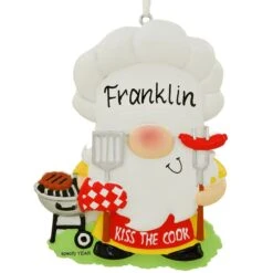 Personalized Gnome Barbeque Cook Ornament