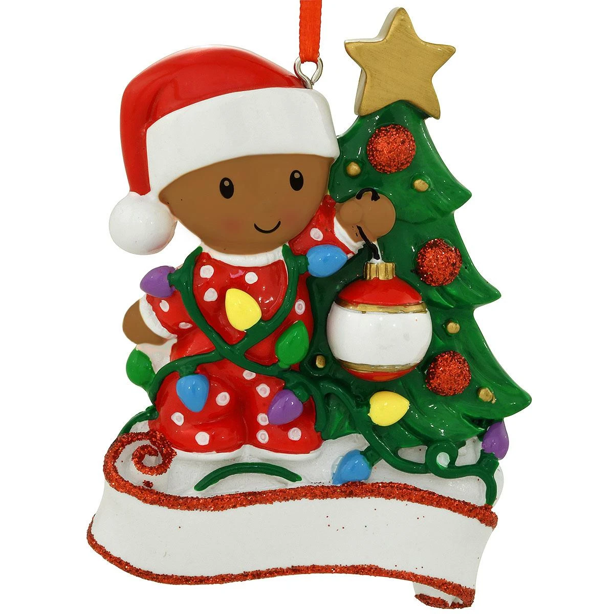 Personalized African American Baby Decorating Tree Resin 2 Personalized African American Baby Decorating Tree Resin - Image 2