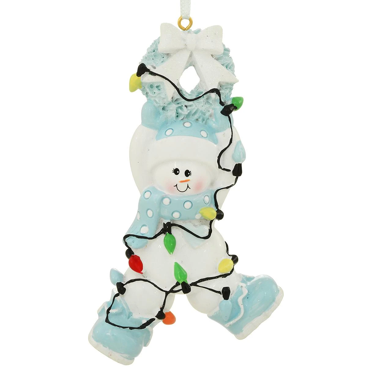 Personalized Snowman Boy Wrapped In Lights 2 Personalized Snowman Boy Wrapped In Lights - Image 2
