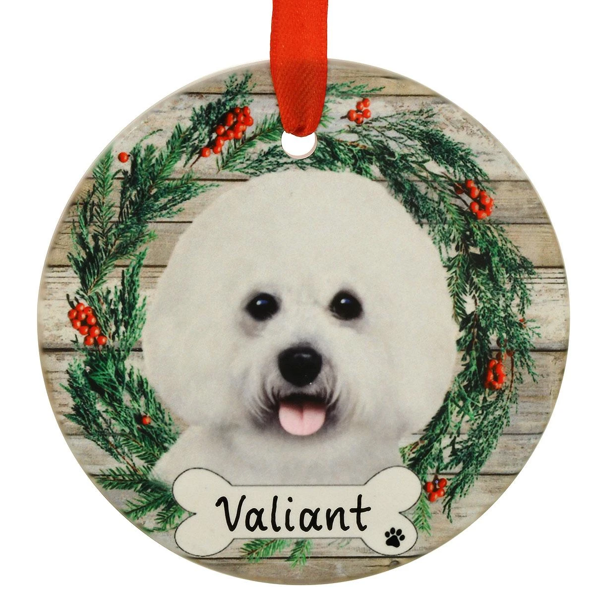 Personalized Bichon Frisé Dog Round Ceramic Ornament 1 Personalized Bichon Frisé Dog Round Ceramic Ornament